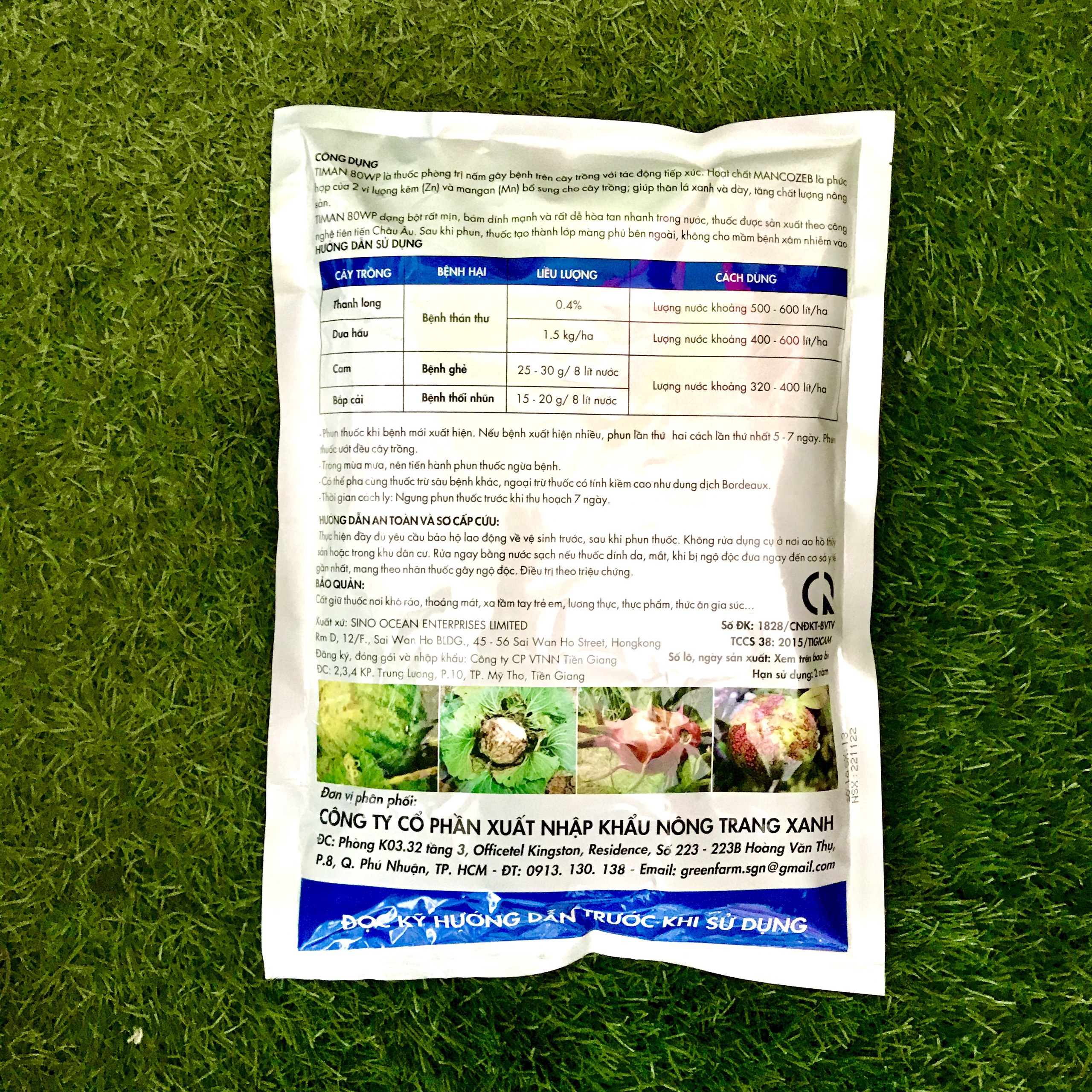 Thuốc trừ bệnh Timan 80WP (Mancozeb Xanh - Dr) - Gói 1kg